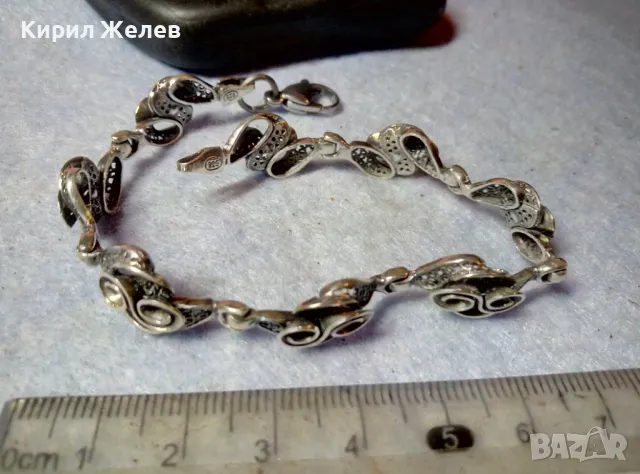 ИЗУМИТЕЛНО КРАСИВА АРТ СРЕБЪРНА ГРИВНА СРЕБРО 925 с БЯЛА ПОЗЛАТА Закопчалка БЛАГОРОДНА СТОМАНА 47484, снимка 3 - Гривни - 48492785