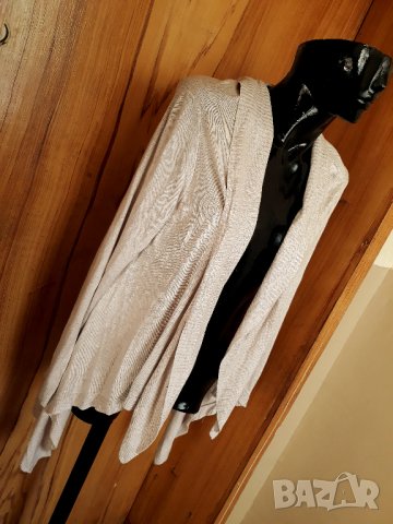 H&М Бежова тънка отворена жилетка Л, снимка 2 - Жилетки - 34416202