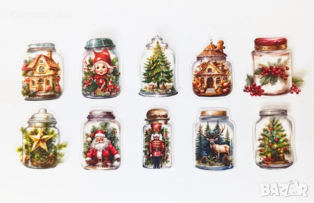 Комплект красиви коледни стикери - 50 бр., снимка 3 - Ученически пособия, канцеларски материали - 52432222