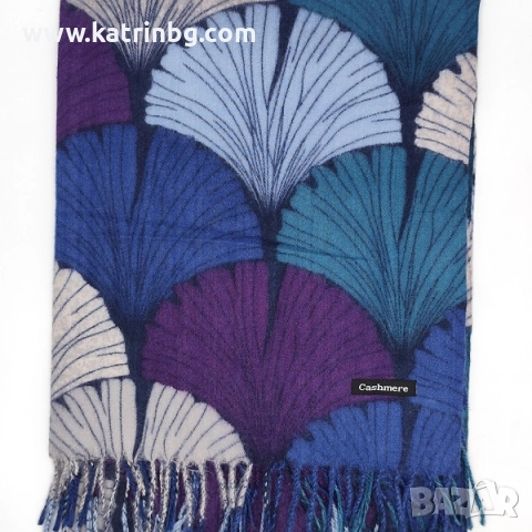 Шал и ръкавици в синя гама – луксозен подаръчен комплект за жена Код на продукта:DAK-0043, снимка 2 - Подаръци за жени - 52201425