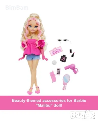 Оригинална кукла Barbie Dream Besties - Malibu с 11 разкрасителни аксесоара, снимка 2 - Кукли - 48141129