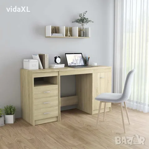 vidaXL Бюро, дъб сонома, 140x50x76 см, инженерно дърво, снимка 2 - Бюра - 56146582