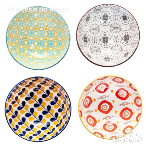 Комплект 4 керамични купички, различни модели Код P2029