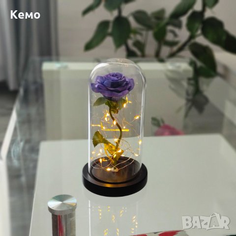 Роза в стъкленица с лед светлина, снимка 5 - Подаръци за жени - 27758639