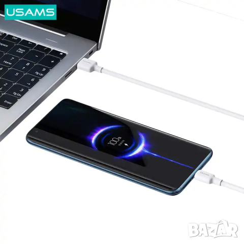 Кабел USAMS US-SJ603 U84 Type-C 3A 3 метра / бял, снимка 4 - USB кабели - 44510329