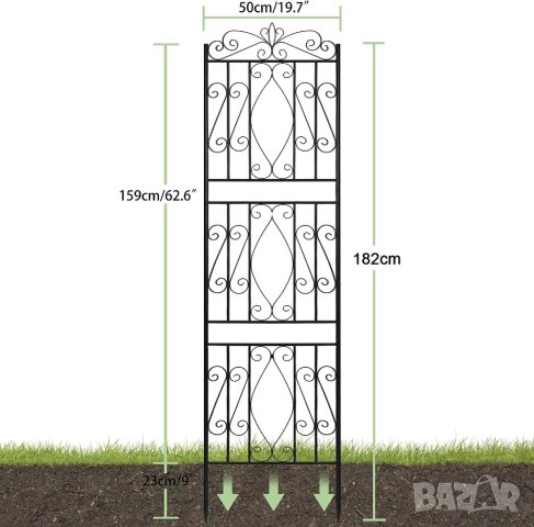 Декоративна ограда, комплект от 2 броя HW-ZZ122, снимка 4 - Градински мебели, декорация  - 42107640