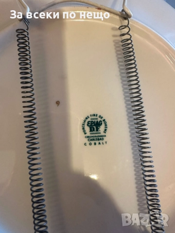 EPIAG Carlsbad Czechoslovakia- уникална красота изобразена върху превъзходно плато 24.5 см Код P1824, снимка 3 - Сервизи - 53002310