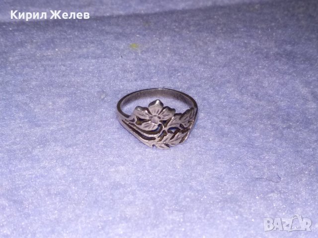 СТАРИНЕН ФЛОРАЛЕН СРЕБЪРЕН АР НУВО ПРЪСТЕН ВИСОКА ПРОБА СРЕБРО МАЙСТОРСКА АЖУРНА ИЗРАБОТКА 35017, снимка 5 - Антикварни и старинни предмети - 39460973