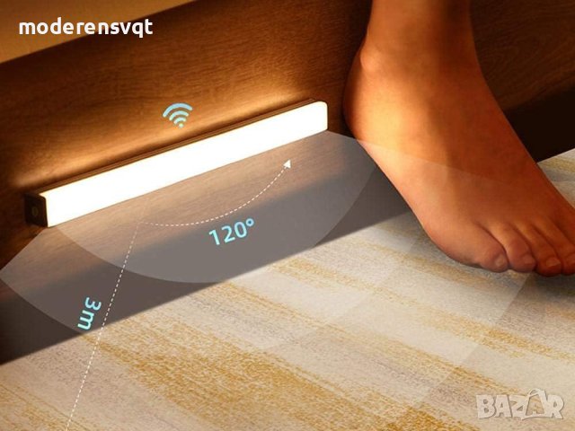 Самозалепваща LED лампа със сензор за движение, снимка 5 - Лед осветление - 42370342