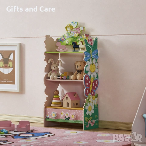 Етажерка за детска стая книжки и играчки с чекмеджета 