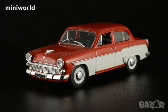 Москвич 407 двуцветен 1958 - мащаб 1:43 на DeAgostini моделът е нов в блистер, снимка 4 - Колекции - 40589763