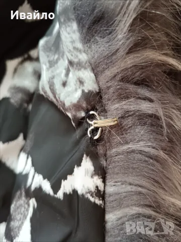 Дамски зимен елек със сив косъм, снимка 3 - Елеци - 48491226