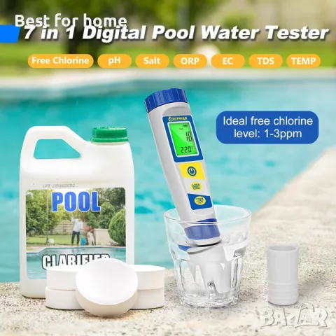 Цифров тестер за хлор и pH за гореща вана, снимка 5 - Други инструменти - 49469882