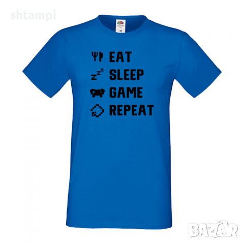 Мъжка тениска Game 4,Eat,Sleep,Game,Anime,Repeat,Ядене,Спане,Геймс,Подарък,Повторение,Празник,Игри, снимка 4 - Тениски - 36419170
