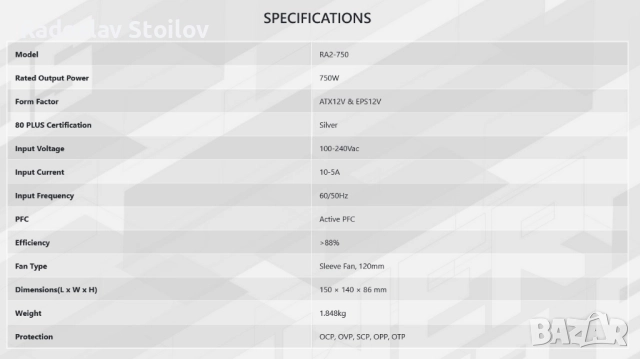 Продавам захранване Fortron Raider II 750W, снимка 3 - Захранвания и кутии - 51963861