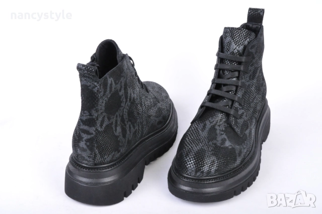 NEW! Подплатени дамски боти от естествен набук - Два цвята, снимка 8 - Дамски боти - 51997500