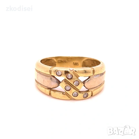 Златен дамски пръстен 4,82гр. размер:56 14кр. проба:585 модел:37813-5