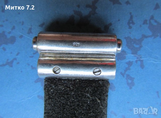 сребърна гривна с кожа - armani, снимка 3 - Гривни - 31801171