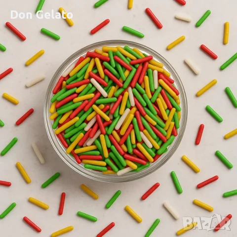 Шарени захарни спагети за украса – Maxi Stix микс