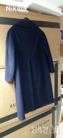 Синьо  дамско палто - вълнено с копчета, снимка 16 - Палта, манта - 34940203