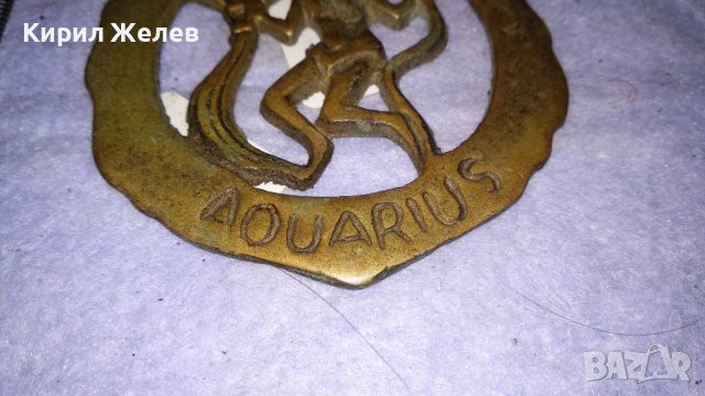 ЗОДИЯ ВОДОЛЕЙ Старо БРОНЗОВО ДЕКОРАТИВНО АРТ ПАНО за СТЕНА АНГЛИЯ 33961, снимка 4 - Пана - 38928081