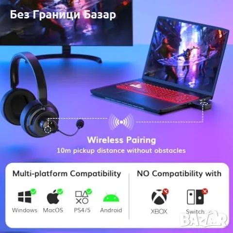 Нов Гейминг микрофон за конзоли и PC, универсална съвместимост, USB зареждане, снимка 2 - Микрофони - 48157918