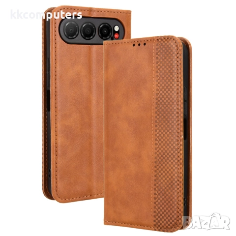 Кожен Ретро Калъф за ZTE nubia Air 5G- Магнитно затваряне, Държач за Карти и Стойка, вкл. Протектор,, снимка 2 - Калъфи, кейсове - 52402565