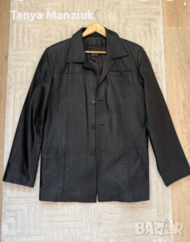 Ново мъжко черно сако Patino, естествена кожа, 52 номер