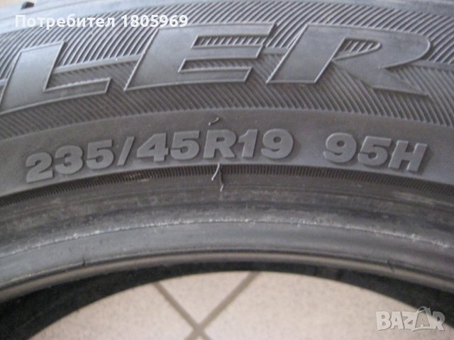 1бр. лятна гума 235/45/19 Bridgestone, снимка 5 - Гуми и джанти - 37115557