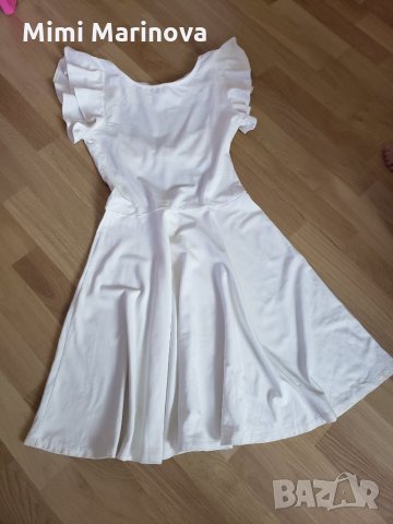 Бяла рокля с панделки  на гърба, снимка 1