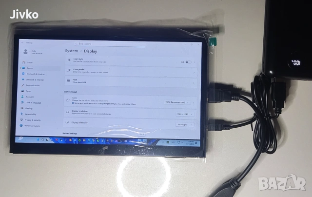 10.1" монитор IPS, Touch, 1920x1080 преносим, снимка 3 - Монитори - 53997783