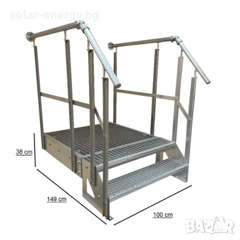 Метално стълбище с площадка 2 стъпала | Свободностоящо | Поцинковано, снимка 2 - Други - 54236117