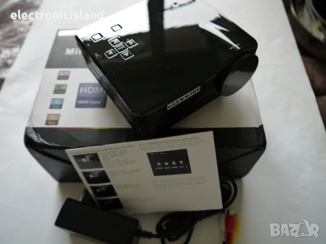 портативен LED проектор Geekwire LP-5A 640х480 400 лумена, FHD 1080P,HDMI/VAG/USB2.0/AV/SD card, снимка 12 - Плейъри, домашно кино, прожектори - 50746456