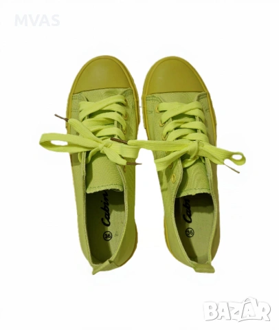 Нови дамски свежи пролетни светло зелени гуменки кецове 36 размер, снимка 2 - Кецове - 54093012