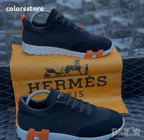 Мъжки черни маратонки Hermes/BR116L, снимка 2 - Маратонки - 53253371