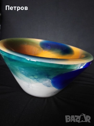 фруктиера, купа стъкло 13.5/22.5 см, снимка 6 - Антикварни и старинни предмети - 53062518