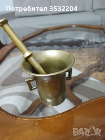 Хаванче и чукало от месинг, снимка 4 - Антикварни и старинни предмети - 53250403