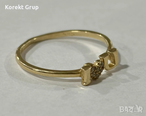 Златен пръстен 14 карата 1.19грама , снимка 4 - Пръстени - 52888367