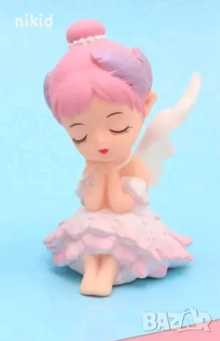 Момиче фея розова пластмасова фигурка украса декор за торта и др. топер, снимка 4 - Фигурки - 50146564