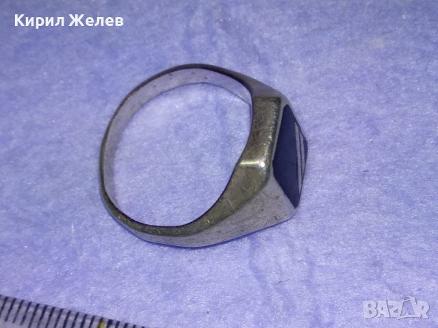 СРЕБЪРЕН РЕТРО ПРЪСТЕН СРЕБРО 925 АНГЛИЯ с ШЛИФОВАН ЧЕРЕН ОНИКС ЮВЕЛИРНА АРТ ДЕКО ИЗРАБОТКА 40629, снимка 16 - Пръстени - 42646468