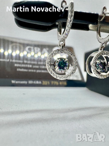 Сребърни обеци с мойсанит (Диамант) 0.5 карата, снимка 9 - Обеци - 54129856