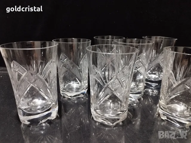 Кристални чаши за вода , снимка 2 - Антикварни и старинни предмети - 33186369