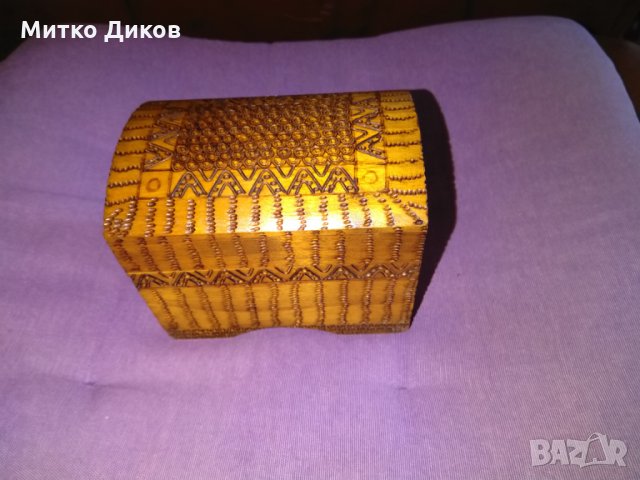 Кутия дървена пирографирана от соца 118х81х95мм, снимка 1 - Декорация за дома - 29590808