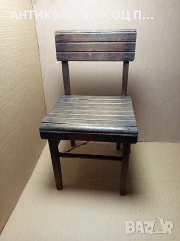 Соц Старо Малко Детско Дървено Столче., снимка 2 - Антикварни и старинни предмети - 49306354
