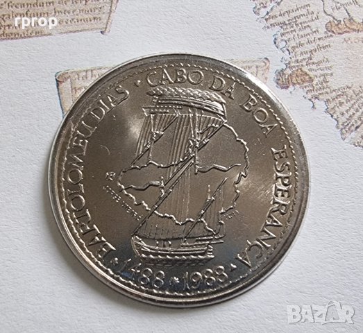 Нумизматичен плик. Португалия. 100  ескудо.  1988 година. Юбилейна. 500 години отплаването на Диас., снимка 2 - Нумизматика и бонистика - 42837365