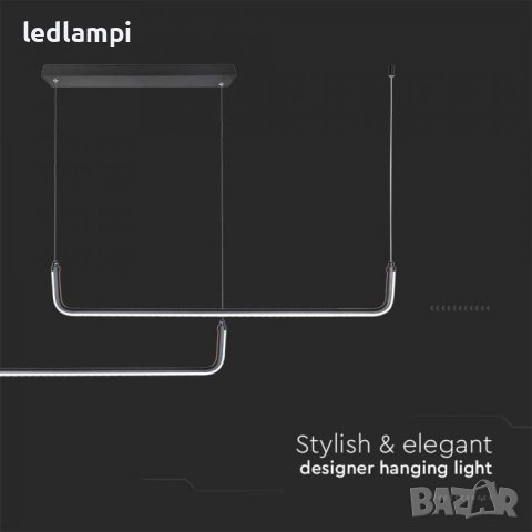 LED Полилей 24W Черен Неутрално Бяла Светлина, снимка 3 - Полилеи - 40660486