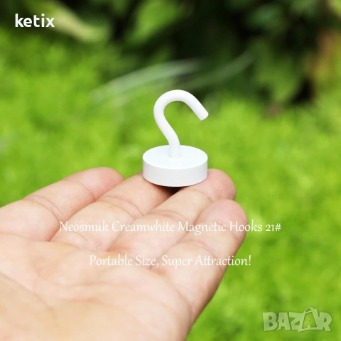 Магнитни куки,комплект от 6 броя,бяло