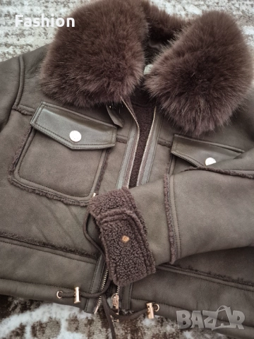 Дамско яке с пухена яка, снимка 4 - Якета - 52978259