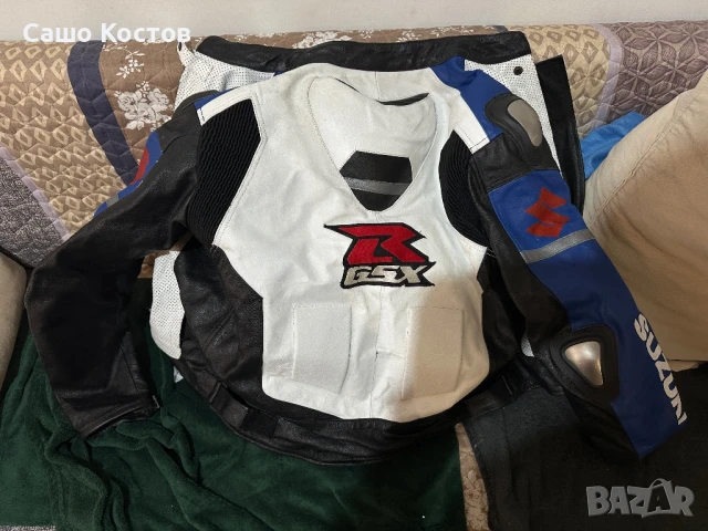 Кожен мото екип от дер части с ГЪРБИЦА SUZUKI gsxR, снимка 4 - Други - 51326777