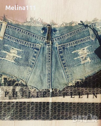 Дънкови панталонки Philipp Plein , снимка 4 - Къси панталони и бермуди - 38164078